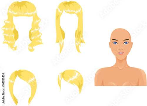 Set of woman haircuts
