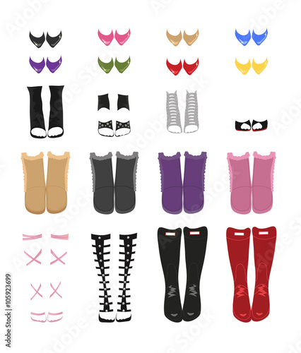 Set of female shoes