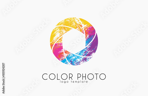 Shutter logo design. Photo logo. Creative logo. Color shutter.