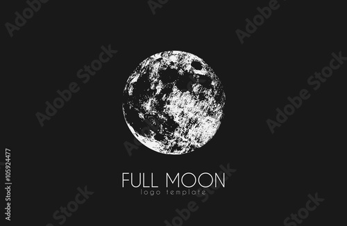 Moon logo design. Creative moon logo. Night logo. Full moon.