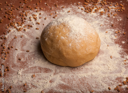 Dough on flour