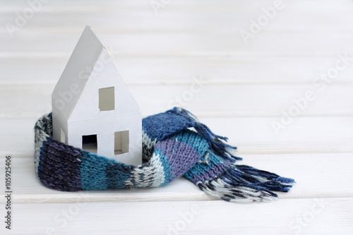 Background concepts with comfortable insulated house soft scarf