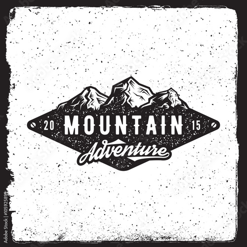 mountain adventure vintage emblem
