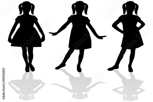 Silhouette of a girl in a dress.