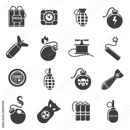 Bomb and explosives icons