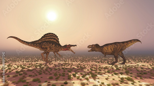 Spinosaurus and Tyrannosaurus Rex