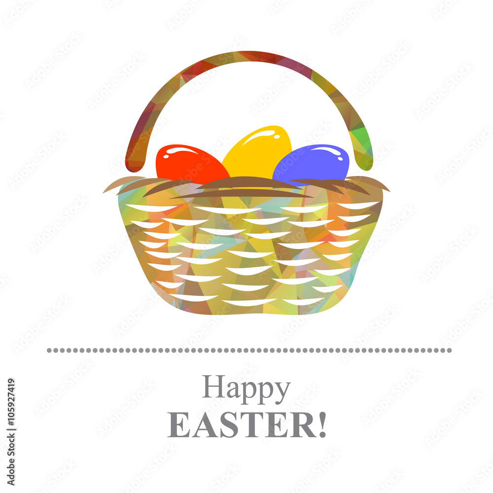 easter eggs with basket easter eggs with basket