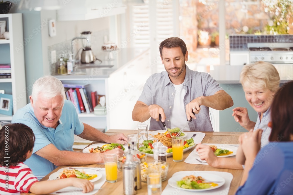 Happy family family having breakfast at home Happy family family having breakfast at home