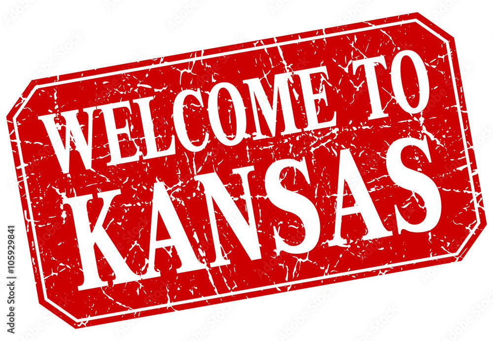 welcome to Kansas red square grunge stamp welcome to Kansas red square grunge stamp