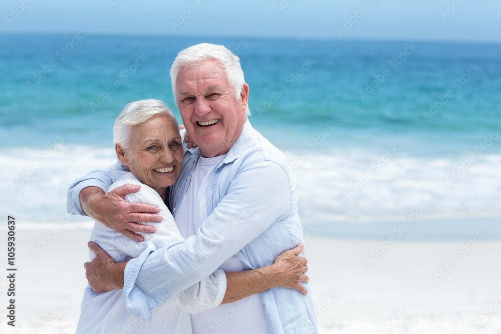 Senior couple hugging each other Senior couple hugging each other