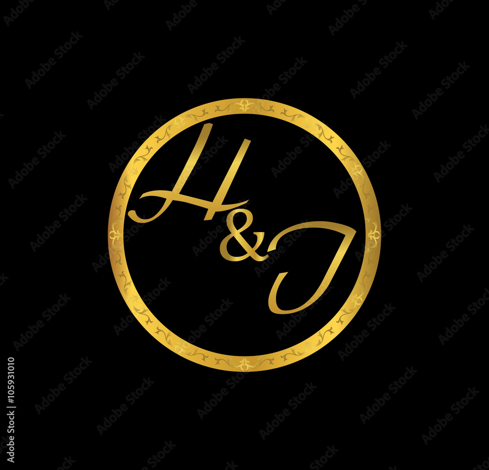 HI initial wedding in golden ring HI initial wedding in golden ring