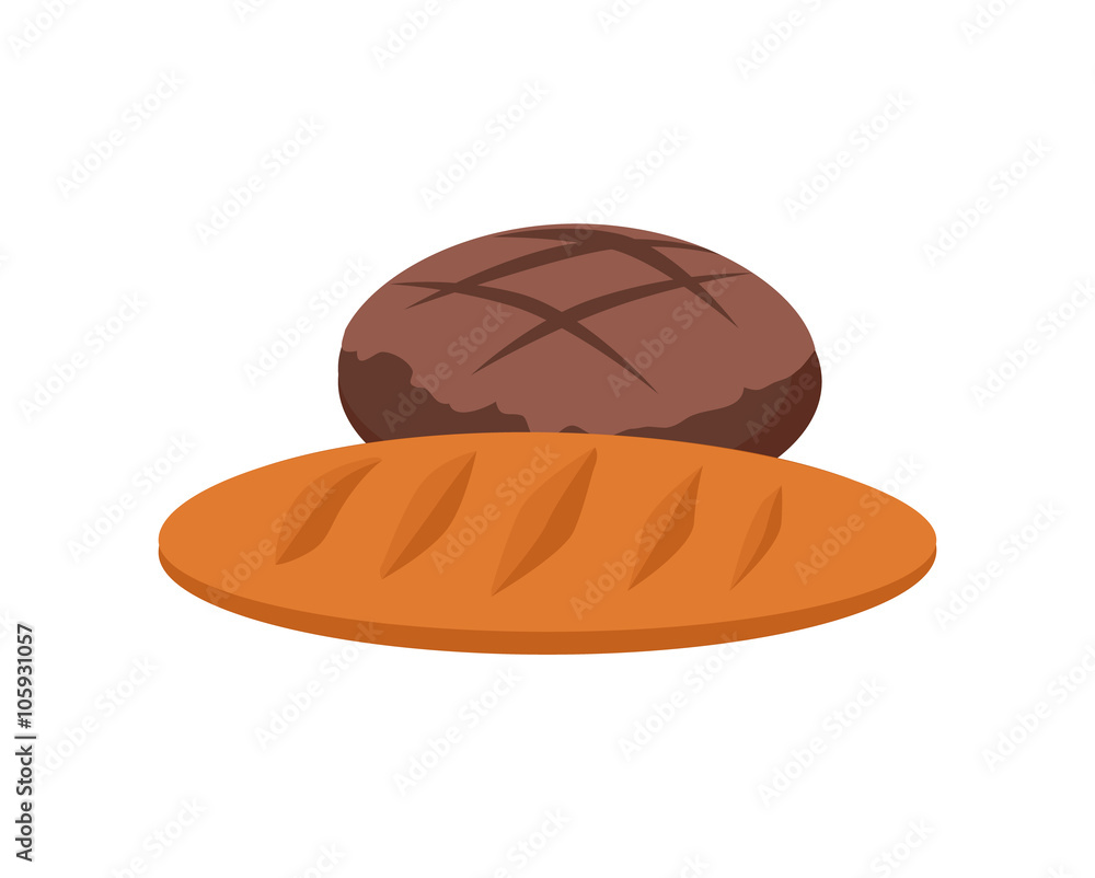 Bread Design Flat Isolated White Bread Design Flat Isolated White