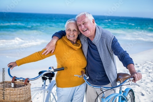 Senior couple with bikes