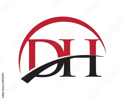 DH letter logo swoosh