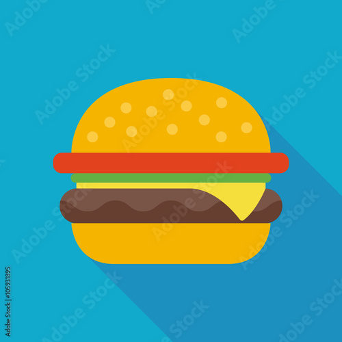 hamburger icon with long shadow. flat style vector illustration