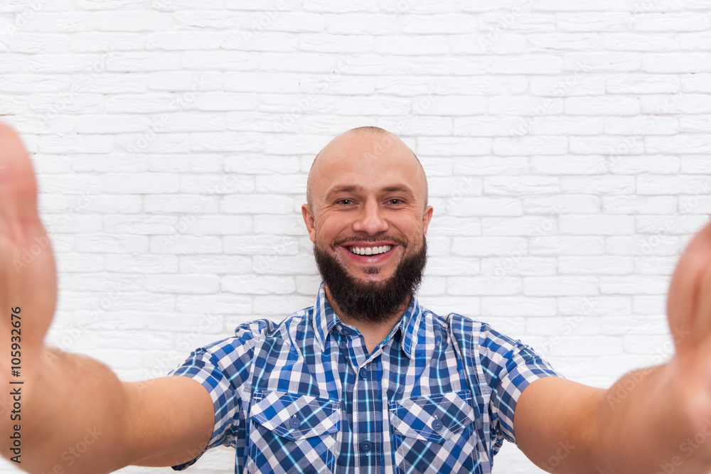 Casual Bearded Business Man Taking Selfie Photo Casual Bearded Business Man Taking Selfie Photo