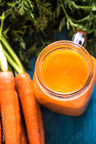 Homemade fresh carrot juice
