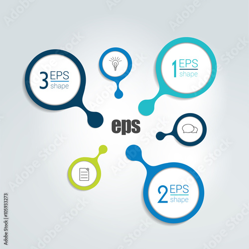 Connected circle speech diagram. vector. Infographic.