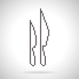 Two knifes icon, pixel art style