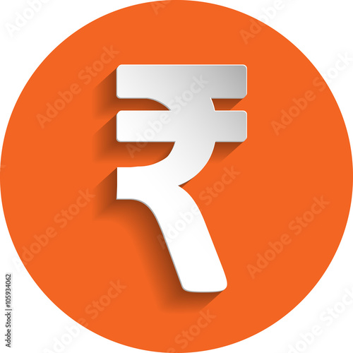 Rupee icon, paper style