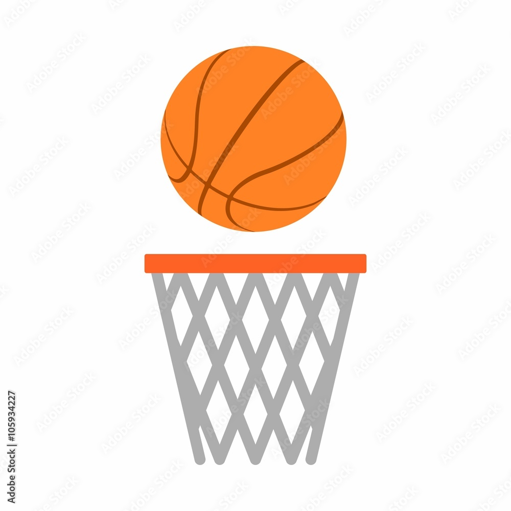 Basketball ball net in flat style isolated on white background. Basketball ball net in flat style isolated on white background.