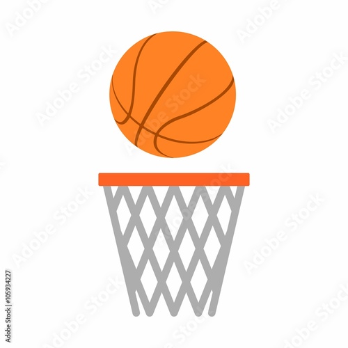 Basketball ball net in flat style isolated on white background.