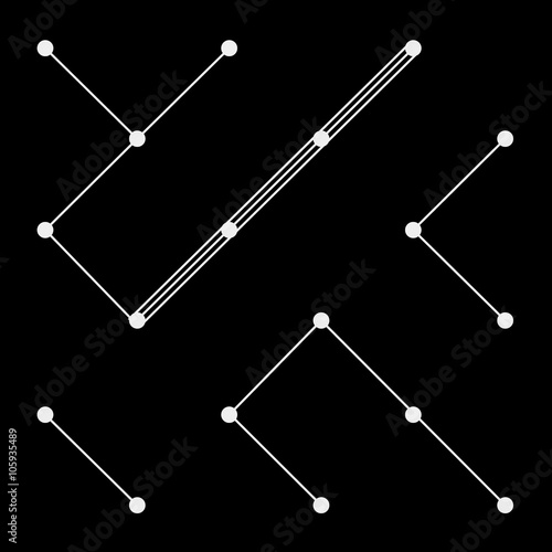 Pattern geometric monochrome minimalistic dots, zig zag or diagonal lines