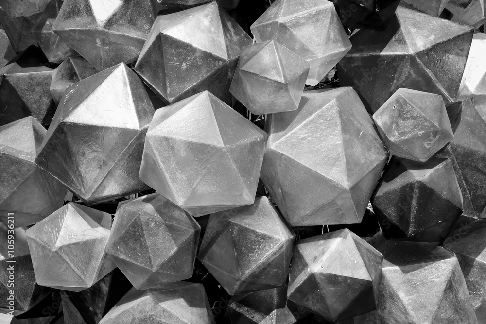 Naklejka premium Black and White Triangular background texture.