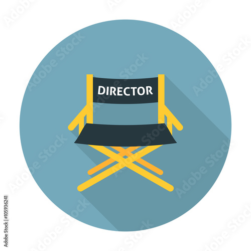 Directors chair flat icon