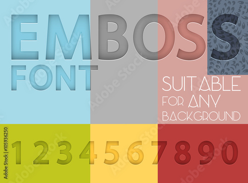 Numbers with emboss effect suitable for any background