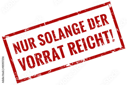 Nur solange der Vorrat reicht stempel rot 