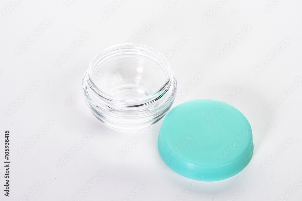 empty cosmetic glass jar isolated on white background empty cosmetic glass jar isolated on white background