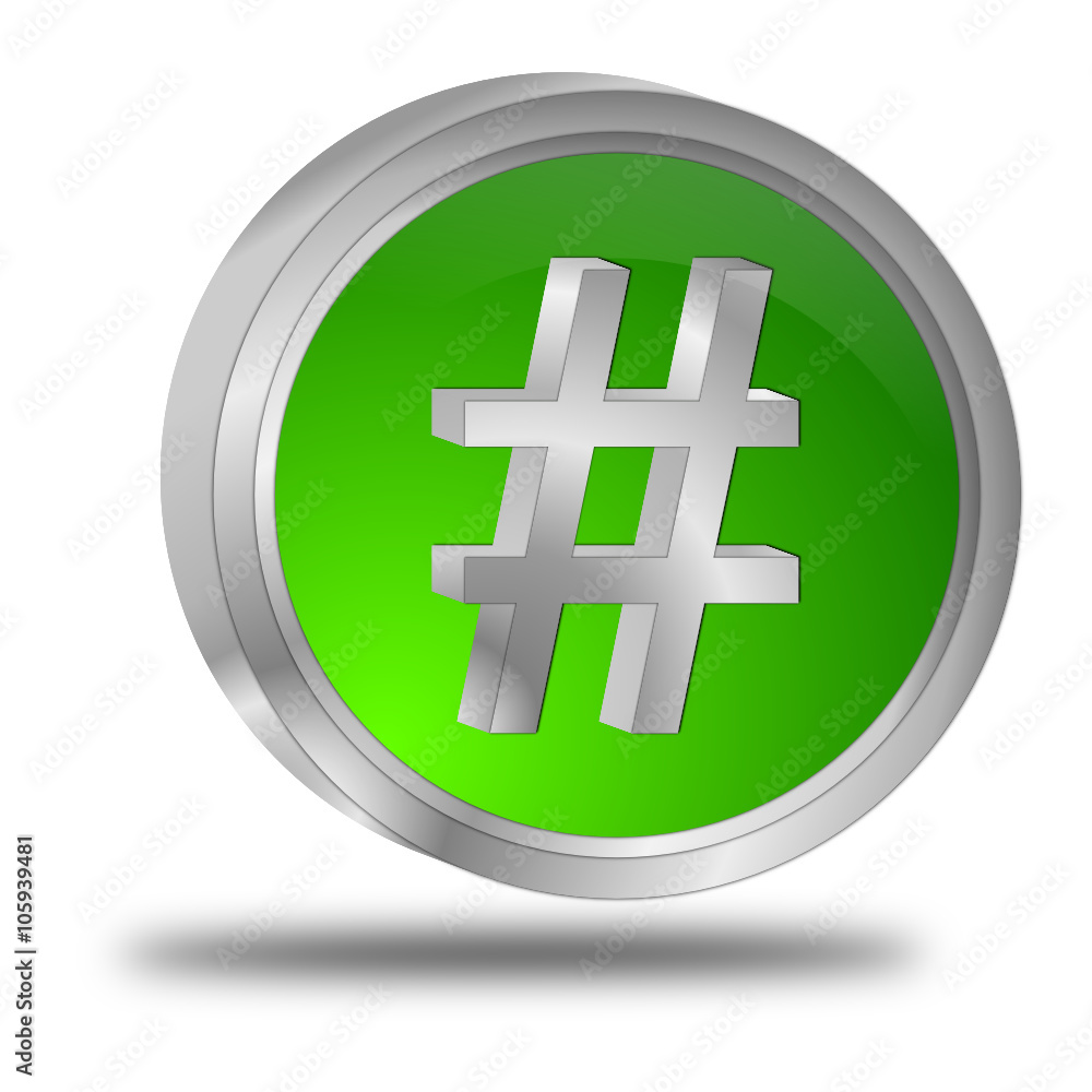 Obraz premium Hashtag Button