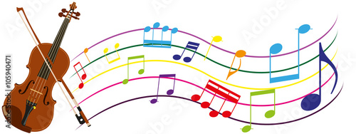 violin,bow and sheet music