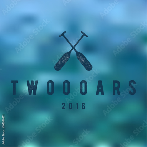 Two Oars Sign Monogram Logo in Minimalism Flat Illustration