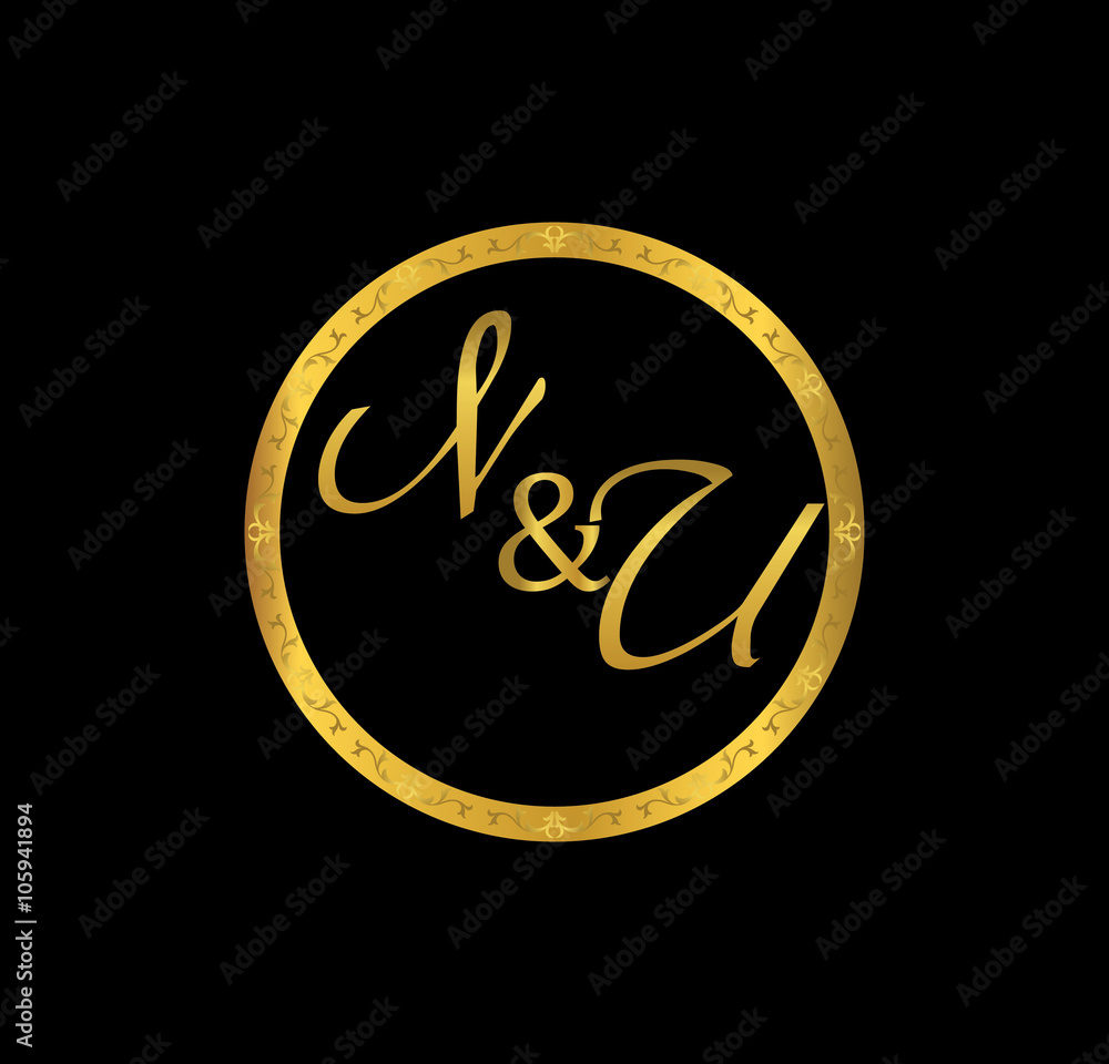 NU initial wedding in golden ring NU initial wedding in golden ring