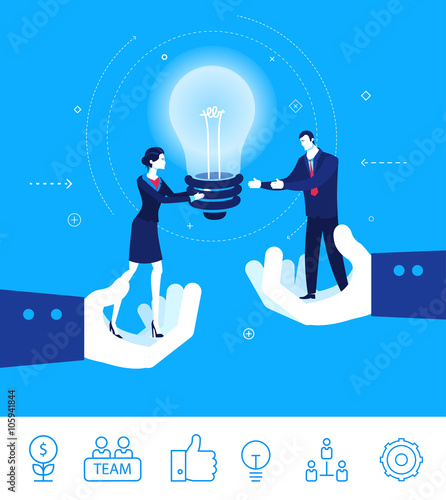 Vector business concept  illustration. Transmission .