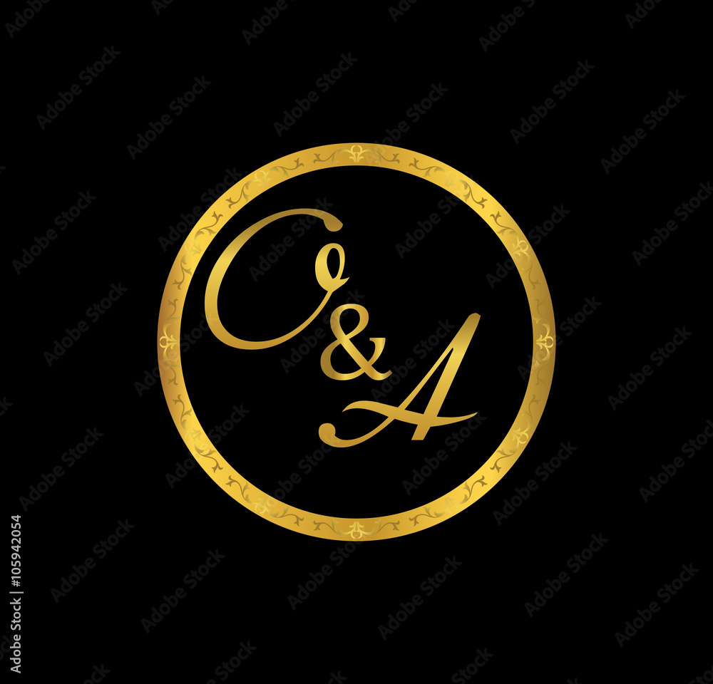 OA initial wedding in golden ring OA initial wedding in golden ring