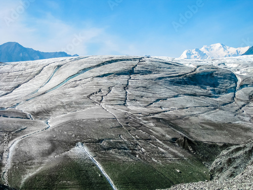 Closeup of Kennicott Glacier in the Wrangell St. Elias National Park in summer, Alaska, USA. photo