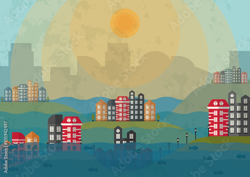 Consequences of global warming: sea level rise. Possible scenario.
