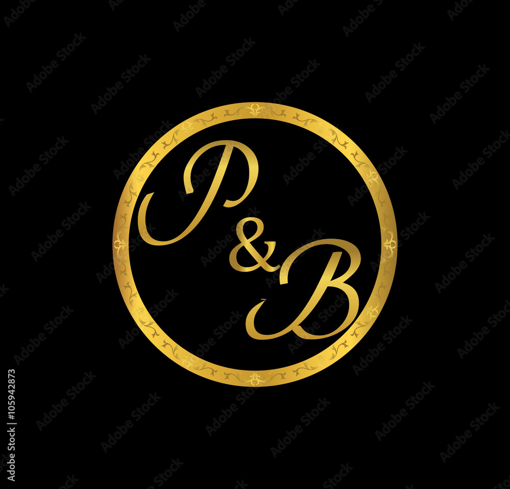 PB initial wedding in golden ring PB initial wedding in golden ring