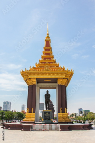 The monument of King Norodom Sihanoukin is located on central of Phnom Penh, Cambodia. photo