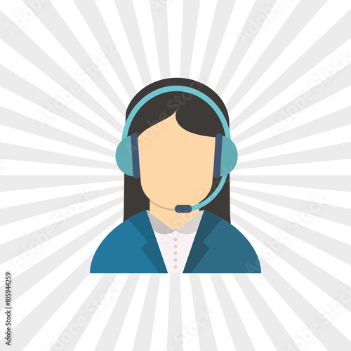 Operator woman  icon design