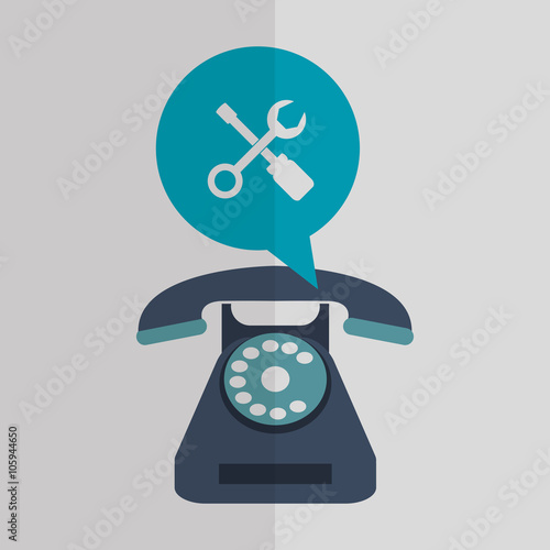 phone and customer service icon design