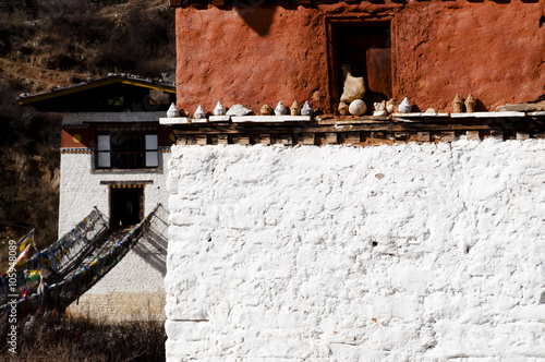 Mini Stupas at Tachog Lhakhang Dzong - Bhutan photo