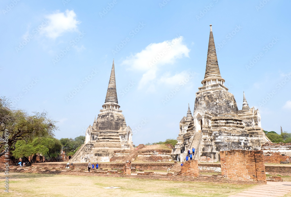 Famous ancient temple in Ayutthaya, Thailand