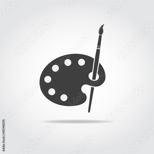 Palette Art Brush Black Icon