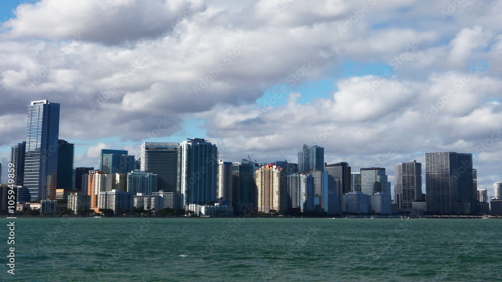 Miami, Florida skyline, a timelapse view Miami, Florida skyline, a timelapse view