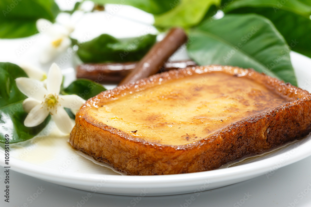 Traditional Spanish torrijas (French toasts). Dessert of Lent and Holy Week Traditional Spanish torrijas (French toasts). Dessert of Lent and Holy Week