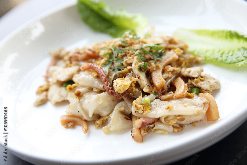 Fried rice noodle with chicken Fried rice noodle with chicken